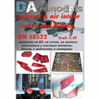 Su-27 exhaust & air intakes covers and decals, for Academy kit
