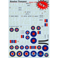 Decal 1/72 for Hawker Tempest