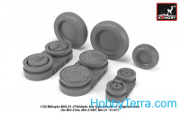Wheels set 1/32 MiG-21 Fishbed w/weighted tires, late
