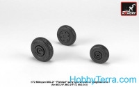 Wheels set 1/72 MiG-21 Fishbed w/weighted tires, early
